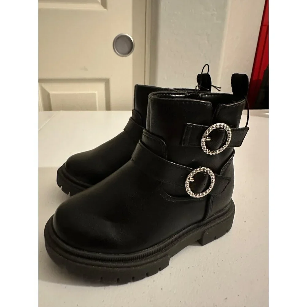 Cat & Jack Toddler Girls Evie Lug Sole Ankle Boots size 7T NWT